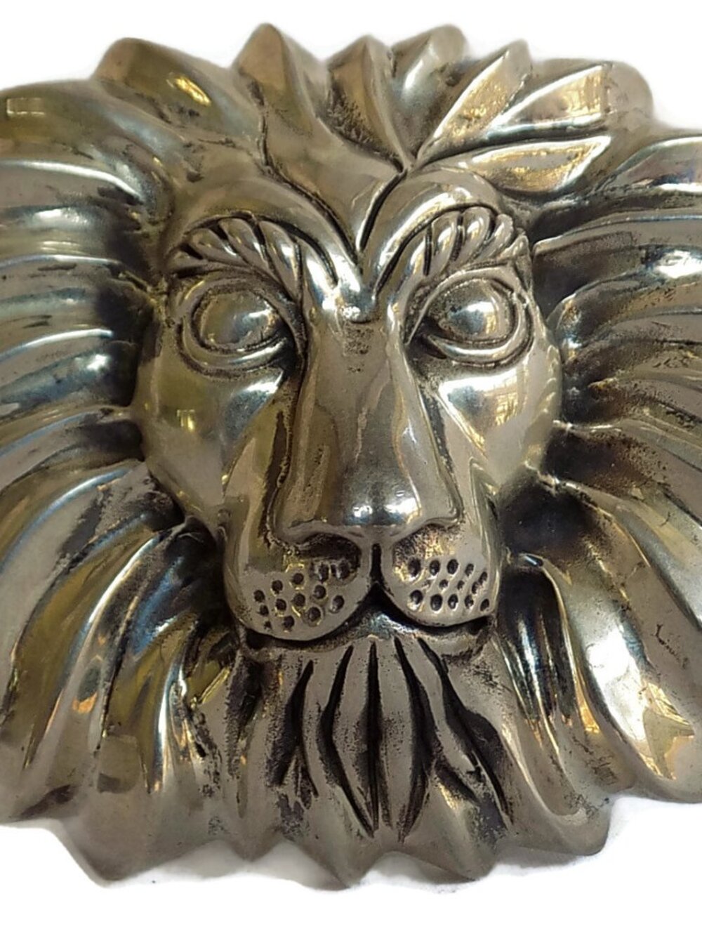 AL BERES #AB1296 1 PIECE 1.5" SIMBA LION KING BUCKLE .925 STERLING SILVER USA